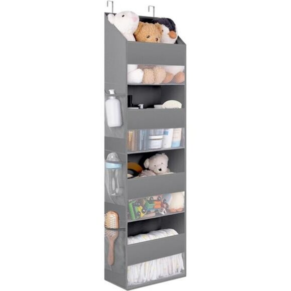 Over The Door Organizer 4 Shelf Hanging Storage with Pockets for Closet Room - Picture 1 of 7